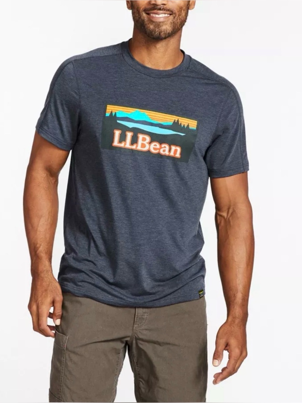 L.L.Bean Men's Everyday SunSmart Tee, Short-Sleeve, Logo UPG 50+
